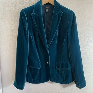 Alfani Silk Velvet Turquoise Blazer Size M/L.
